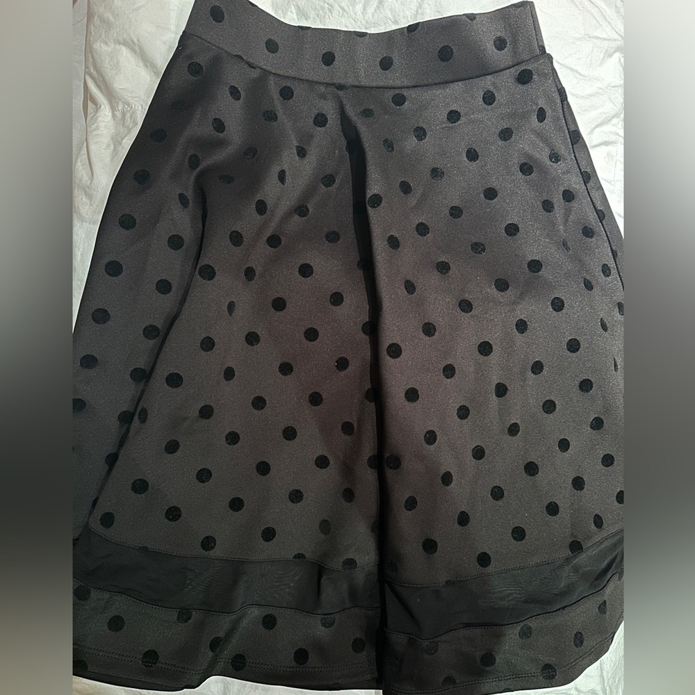 Monteau Black Skirt with Polka Dots - NEW
